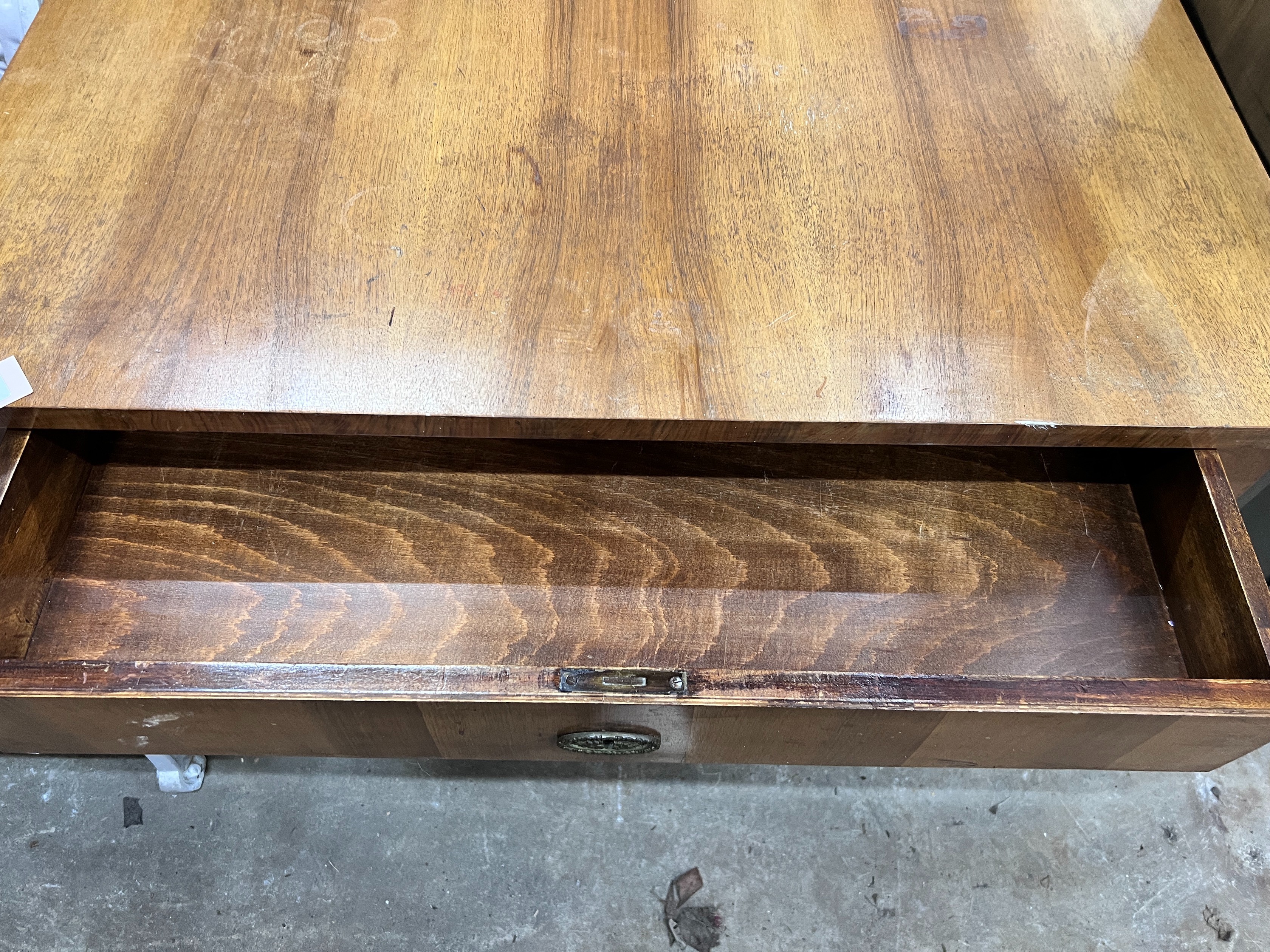 A Biedermeier style mahogany console table, width 104cm, depth 58cm, height 80cm *Please note the sale commences at 9am.